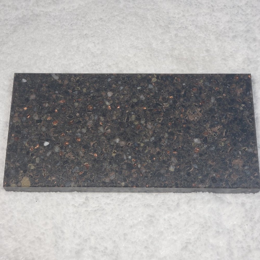 Quartz Stone Cutting Board cheese sushi charcuterie tray 5x10 black brown copper